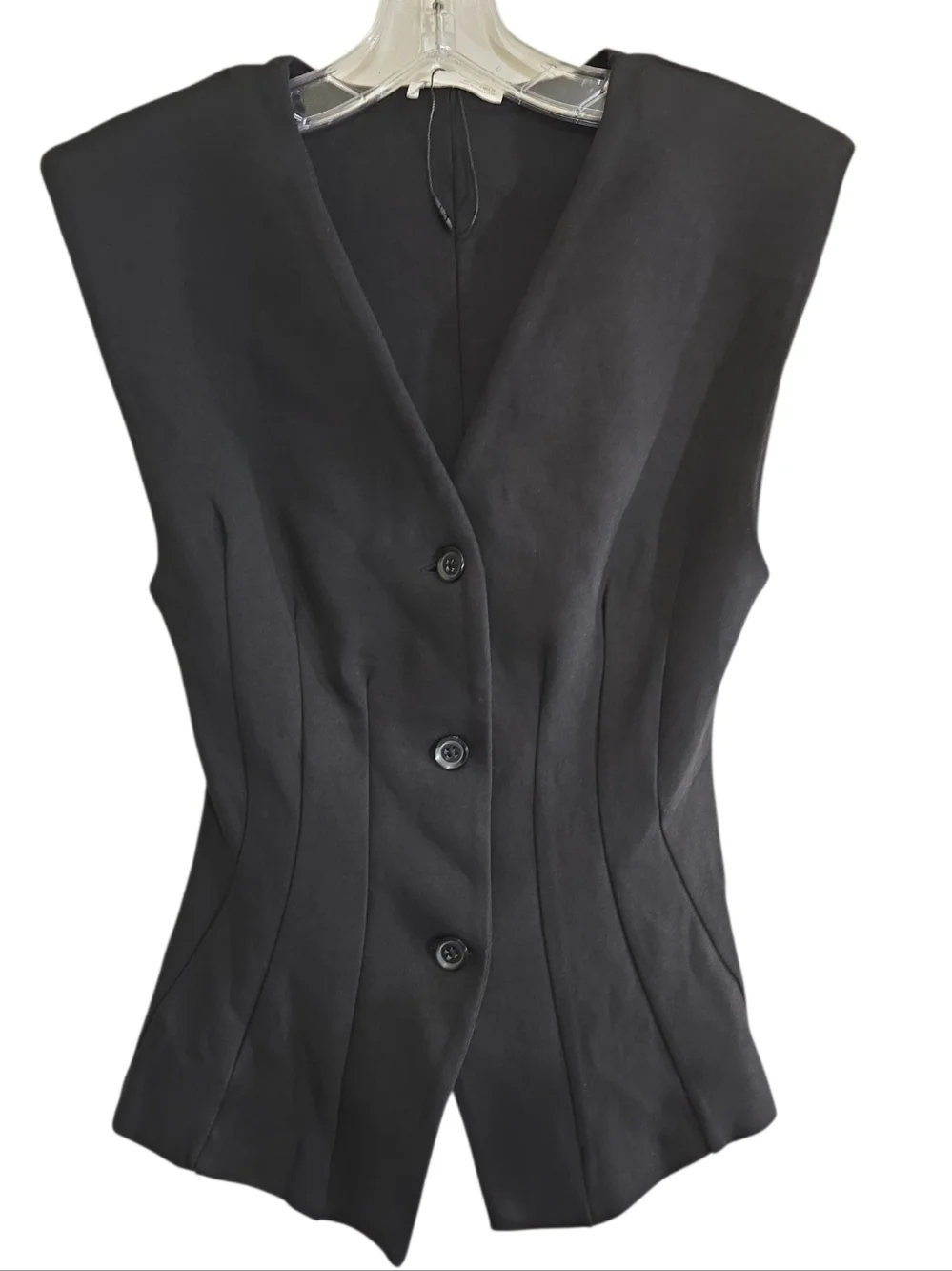 NWOT Zara 2-piece Black Interlock Knit Vest Flare Pull-on Pants Set Small Medium - Picture 5 of 13